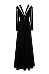 Saiid Kobeisy Velvet Long Dress In Black