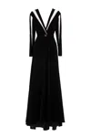 Saiid Kobeisy Velvet Long Dress In Black
