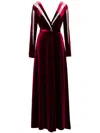 Saiid Kobeisy Velvet Long Dress In Red