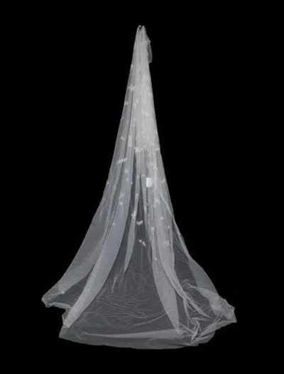 Pre-owned Saiid Kobeisy White Mesk Viel