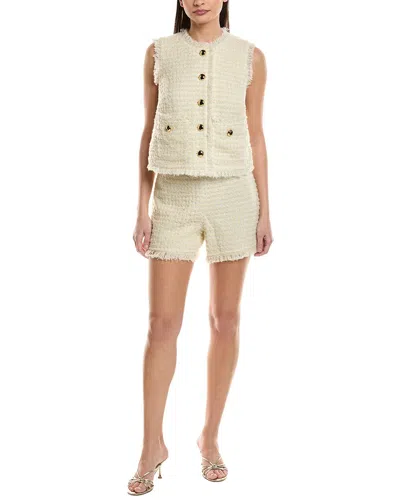 Sail To Sable 2pc Tweed Wool-blend Top & Short Set In Neutral