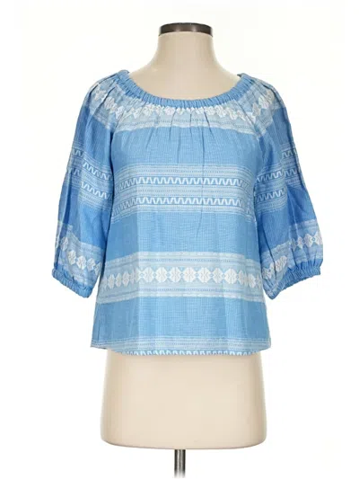 Pre-owned Sail To Sable 3/4 Sleeve Blouse In Blue