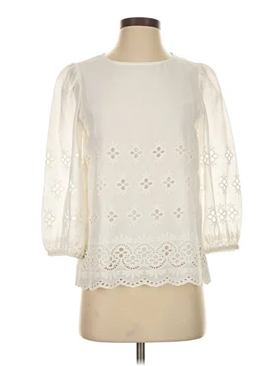 Pre-owned Sail To Sable 3/4 Sleeve Blouse In White