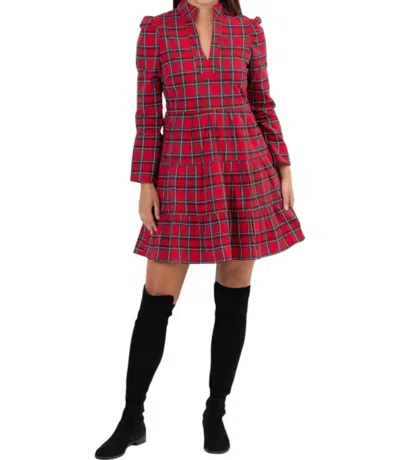 Sail To Sable A-line Highland Dress In Red Plaid Multi