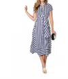 Sail To Sable Abby Dress In Navy And White Stripe In Multi