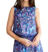 Sail To Sable Sleeveless Zip Top In Aztec Floral In Blue