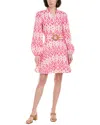 Sail To Sable Belted Flare Linen-blend Tunic In Pink