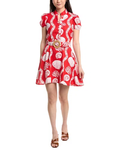 Sail To Sable Belted Shirtdress In Red