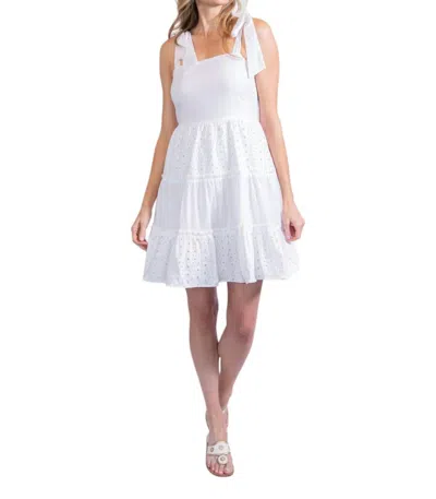 Sail To Sable Bow Shoulder Flare Dress In White