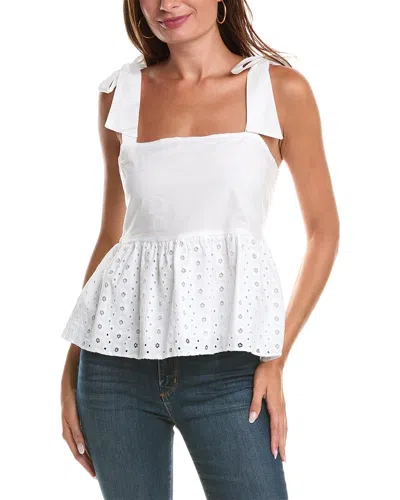 Sail To Sable Bow Shoulder Tank Top In White