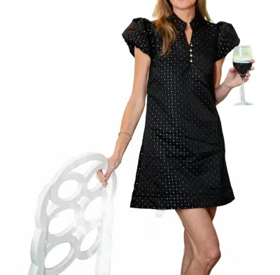 Sail To Sable Button Front Dress In Black/gold