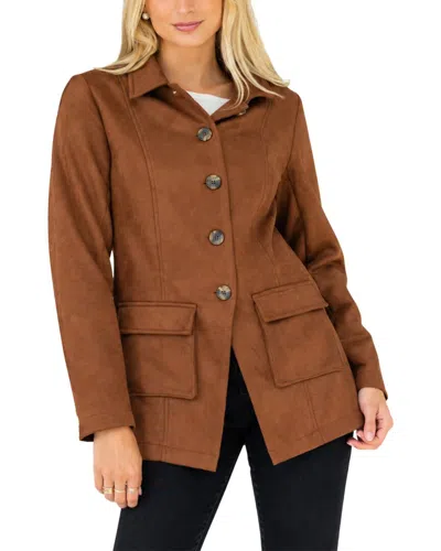 Sail To Sable Button Front Jacket In Brown