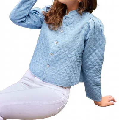 SAIL TO SABLE BUTTON FRONT JACKET IN LIGHT CHAMBRAY