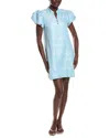 Sail To Sable Button Front Mini Tunic In Blue