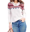 Sail To Sable Camel Fair Isle Button Front Sweater In Ivory In Multi