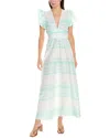 Sail To Sable Cap Sleeve Maxi Dress In Green