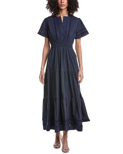 Sail To Sable Cinched Waist Maxi Dress In Blue