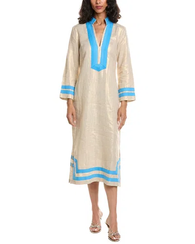 Sail To Sable Classic Linen Caftan Dress In Gold