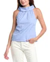 Sail To Sable Cowl Neck Top In Blue