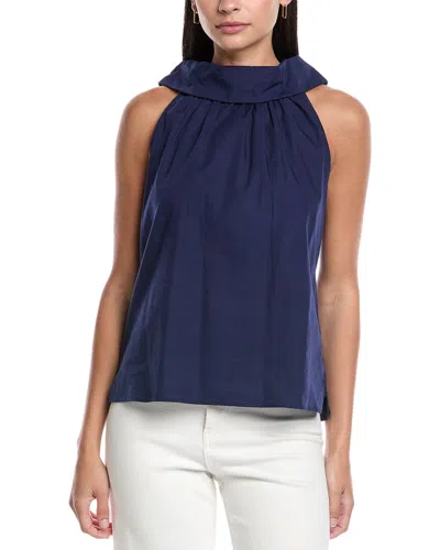 Sail To Sable Cowl Neck Top In Blue
