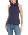 Sail To Sable Cowl Neck Top In Blue