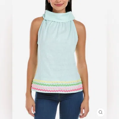 Sail To Sable Cowl Neck Top In Sky In Blue