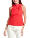 Sail To Sable Cowl Neck Top In Red