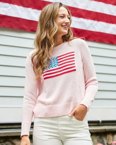 Sail To Sable Cropped Flag Sweater In Blush In Pink