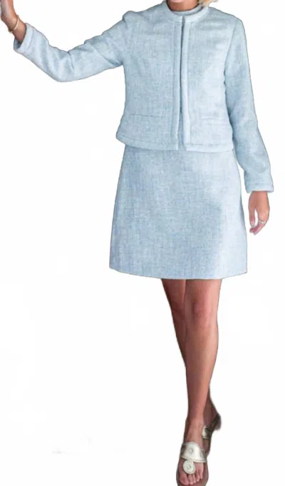 Sail To Sable Cropped Jacket In Blue Tweed