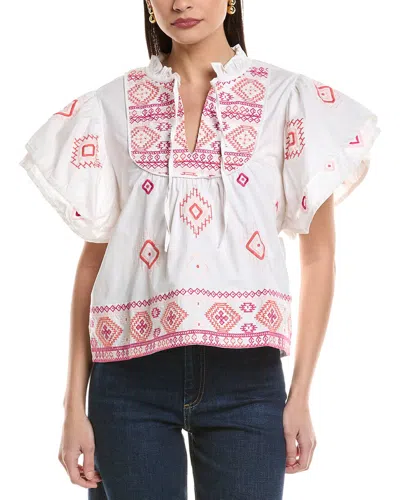 Sail To Sable Embroidered Top In Pink