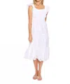 Sail To Sable Eyelet Flutter Sleeve Smocked Dress In White In White