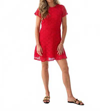 Sail To Sable Eyelet Zip Back Mini Dress In Flame In Red