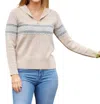 Sail To Sable Fair Isle Zip Sweater In Camel In Brown