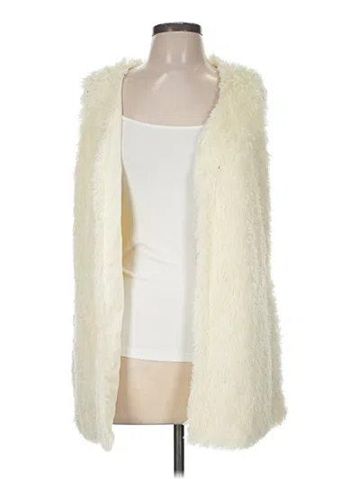 Pre-owned Sail To Sable Faux Fur Vest In Ivory