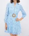 Sail To Sable Floral Belted Long Sleeve Dress In Sky Baroque In Blue