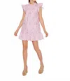 Sail To Sable Floral Ruffle Neck Mini Dress In Pink Baroque In Pink