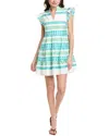 Sail To Sable Flutter Sleeve Flare Midi Dress In Green
