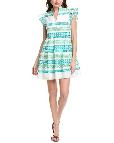 Sail To Sable Flutter Sleeve Flare Midi Dress In Green