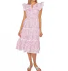 Sail To Sable Flutter Sleeve Ric Rac Midi In Pink In Pink