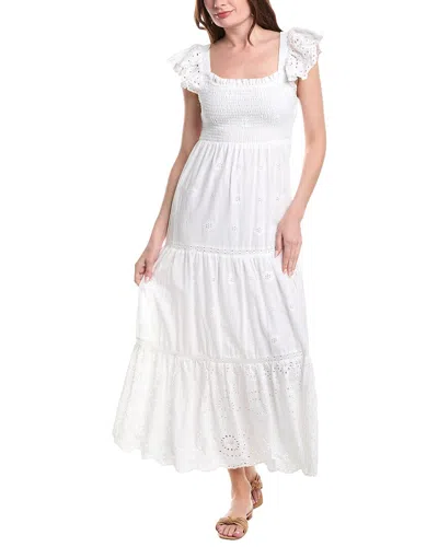 Sail To Sable Flutter Sleeve Smocked Maxi Dress In White