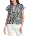 Sail To Sable Flutter Sleeve Top In Multi