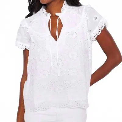 Sail To Sable Flutter Sleeve Top In White