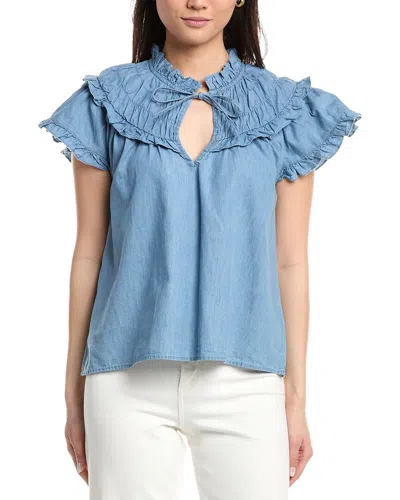 Sail To Sable Flutter Top In Blue