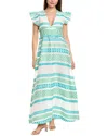 Sail To Sable Jacquard Maxi Dress In Green
