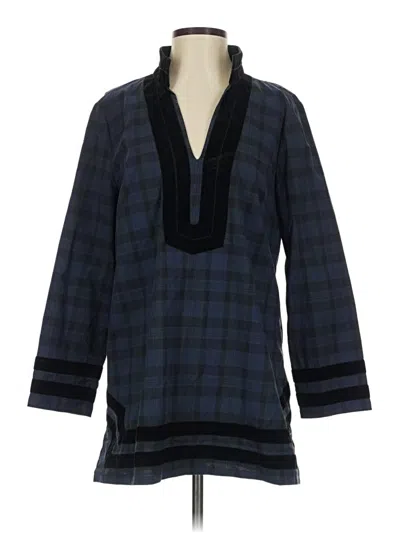 Pre-owned Sail To Sable Long Sleeve Blouse In Blue