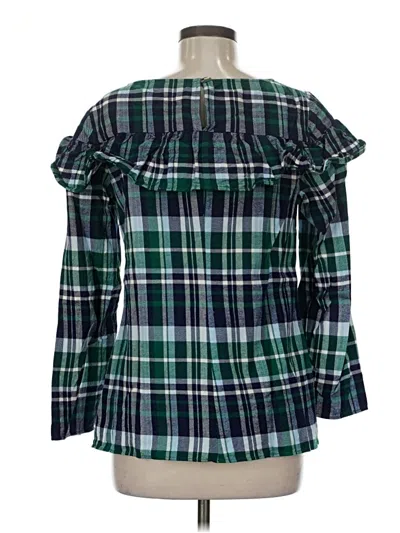 Pre-owned Sail To Sable Long Sleeve Blouse In Green