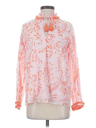 Pre-owned Sail To Sable Long Sleeve Blouse In Pink