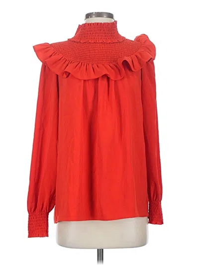 Pre-owned Sail To Sable Long Sleeve Blouse In Red