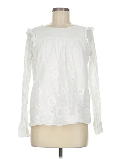 Pre-owned Sail To Sable Long Sleeve Blouse In White