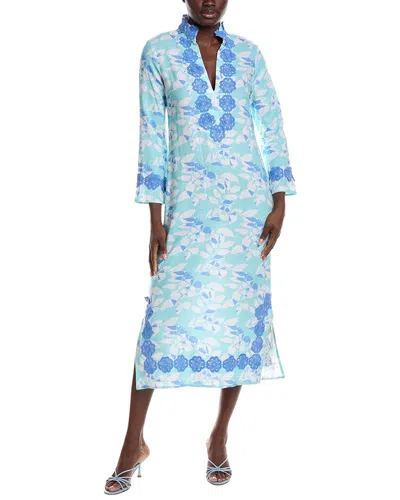 Sail To Sable Long Sleeve Classic Maxi Tunic In Blue